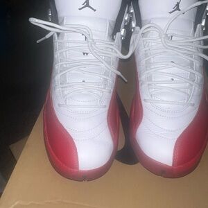 Jordan Men's White and Red Sneakers